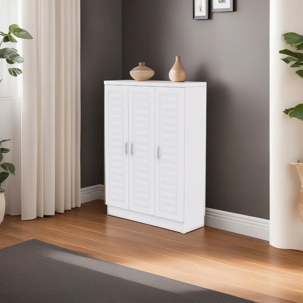 Lotani I White 3 Door Shoe Cabinet