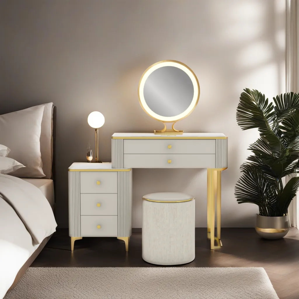 Selene Extendable Dressing Table with Sintered Stone Top