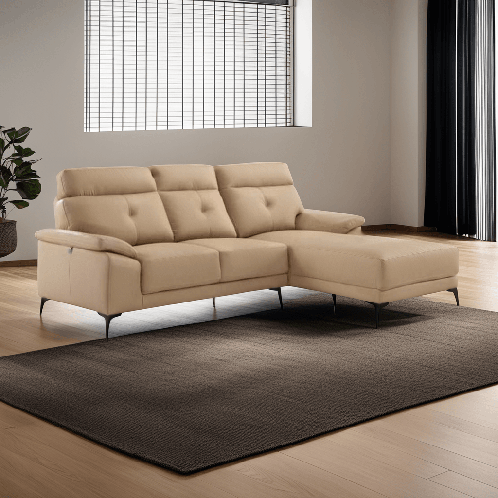 Aldo Genuine Leather L Shape Sofa Singapore