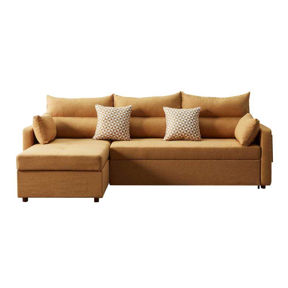 Alice L-Shaped Brown Storage Sofa Bed Singapore