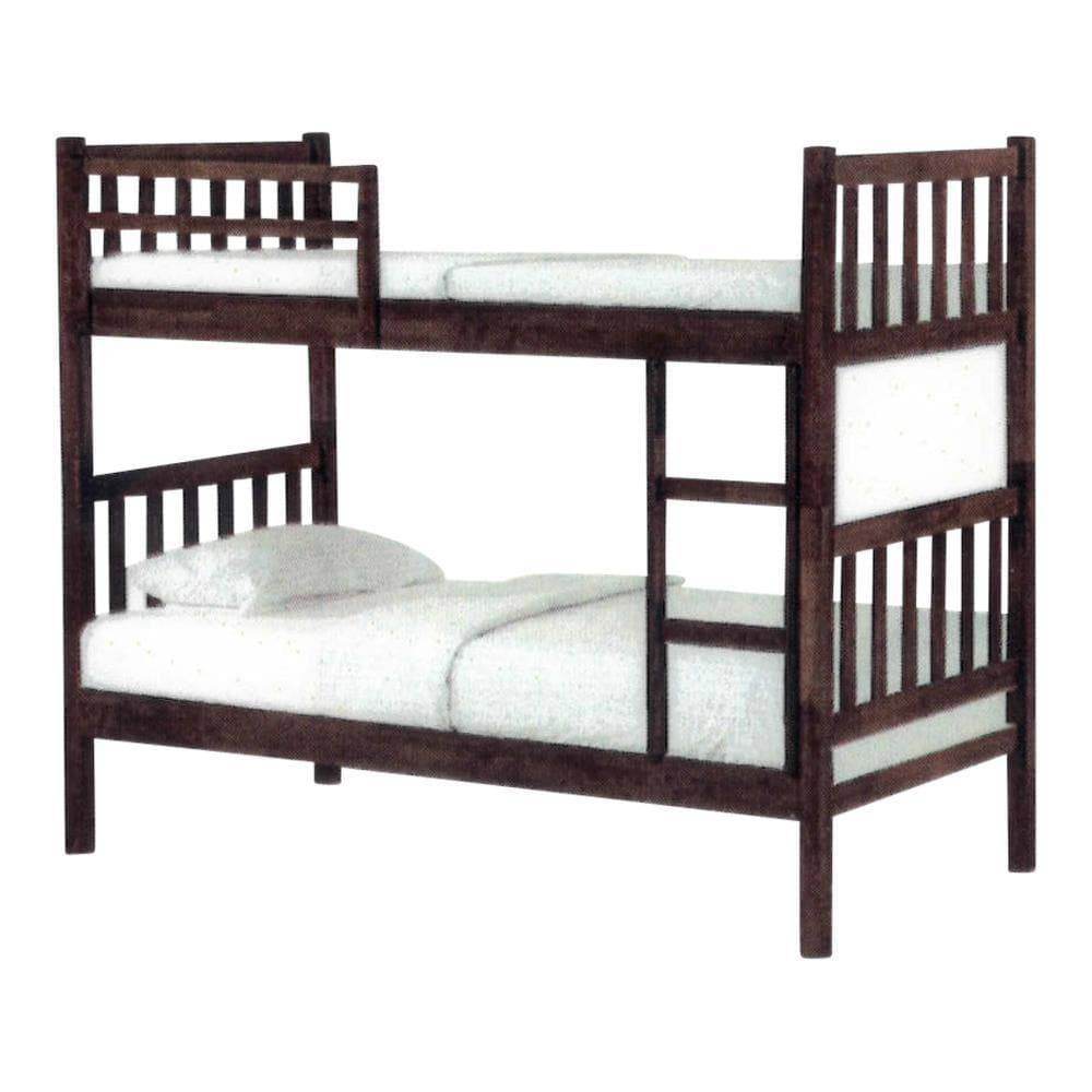 Alondra Walnut Wooden Double Decker Bed Frame Singapore