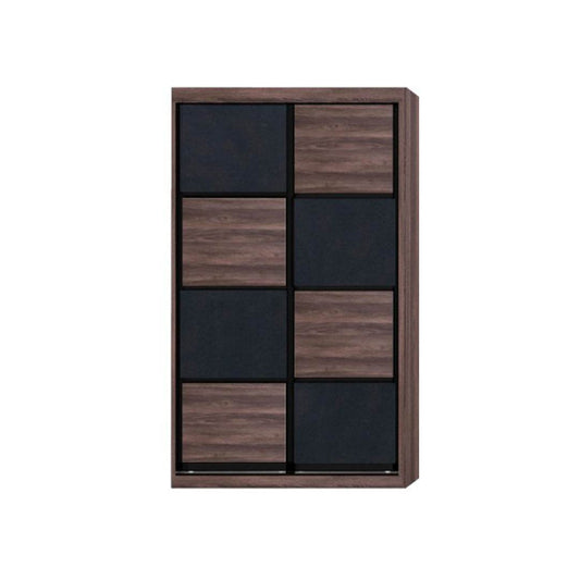 Angelina Modular Wardrobe (Dark Oak with Black Glass) Singapore