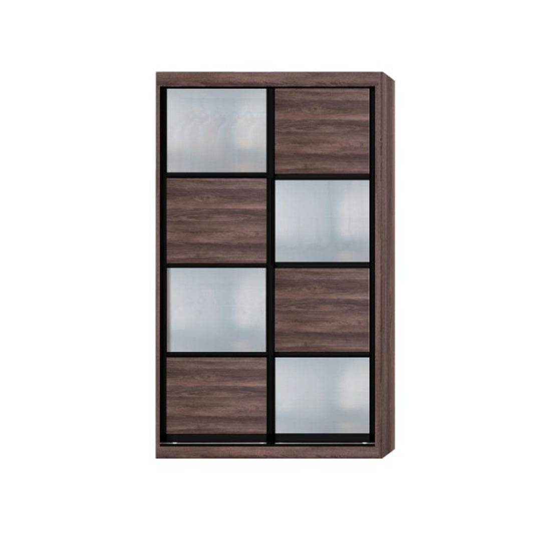 Angelina Modular Wardrobe (Dark Oak with Frosted Glass) Singapore