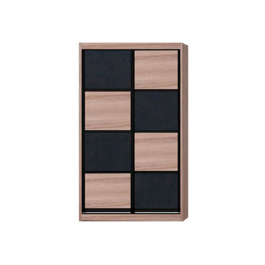 Angelina Modular Wardrobe (Light Oak with Black Glass) Singapore