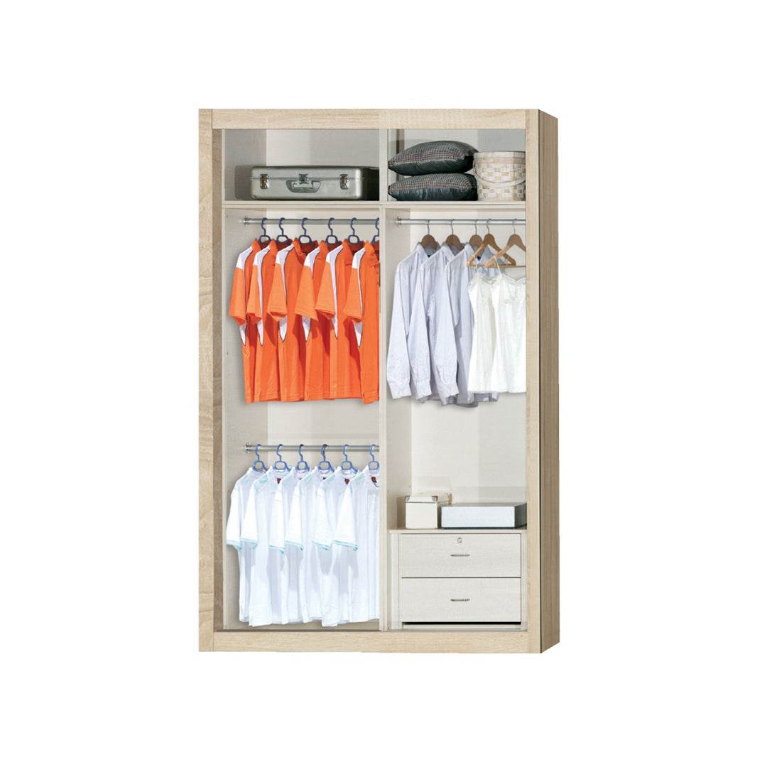 Angelina Modular Wardrobe (Light Oak with Black Glass) Singapore