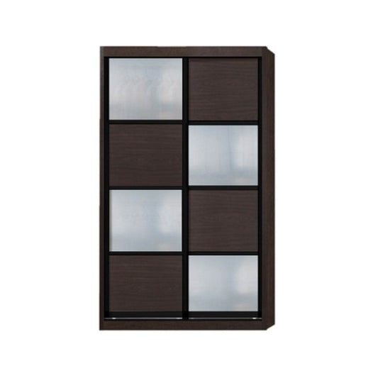 Angelina Modular Wardrobe (Walnut with Frosted Glass) Singapore