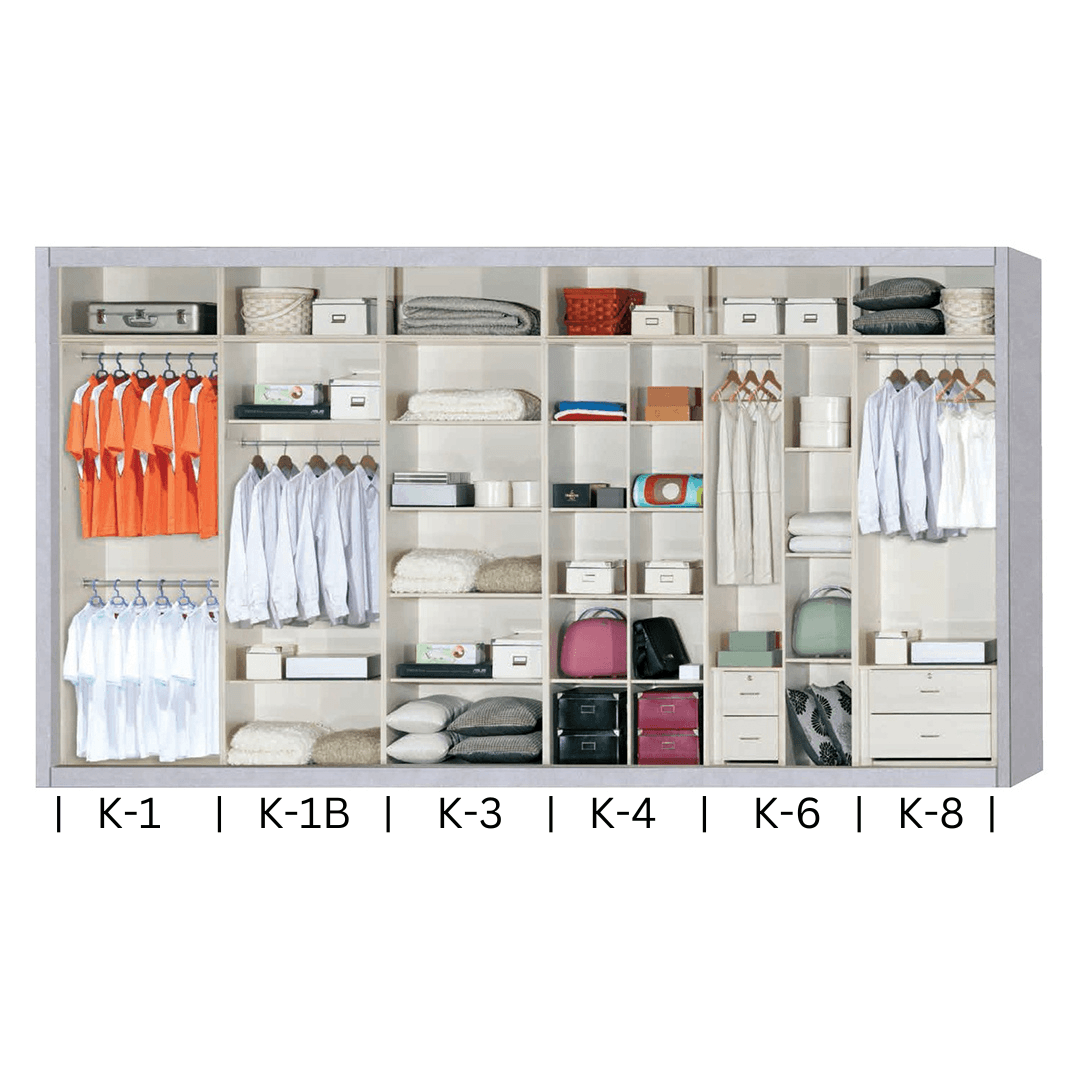 Angelina Modular Wardrobe (White with Black Glass) Singapore