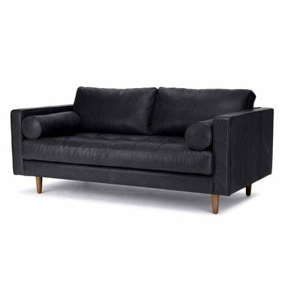 Ashla Black Faux Leather Sofa Singapore