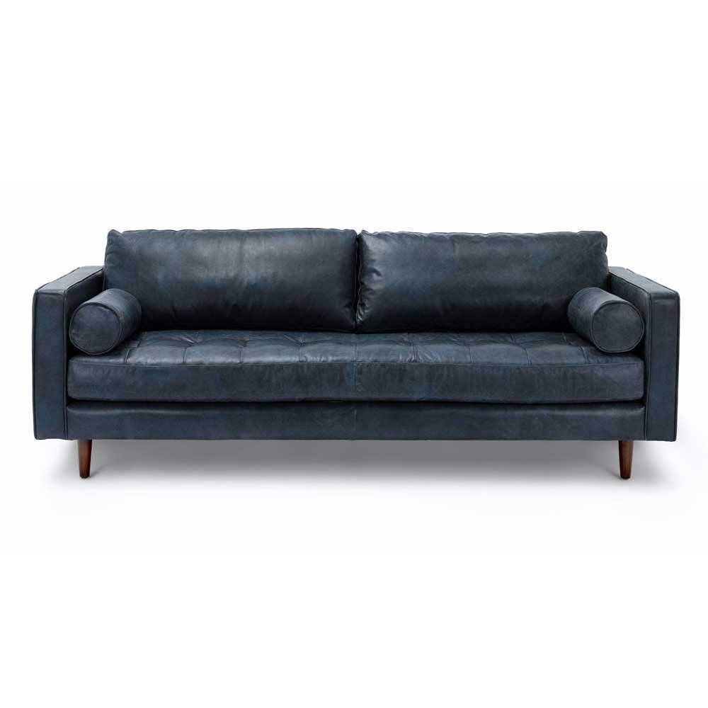 Ashla Blue Faux Leather Sofa Singapore