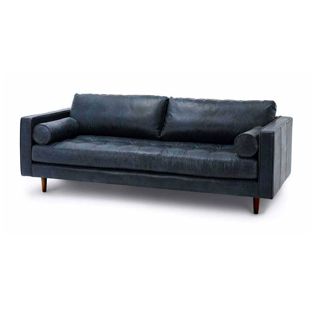 Ashla Blue Faux Leather Sofa Singapore