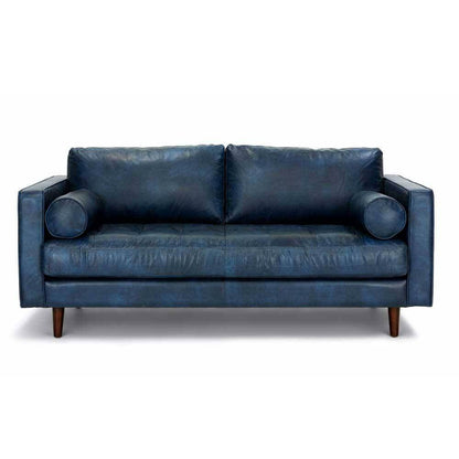 Ashla Blue Faux Leather Sofa Singapore