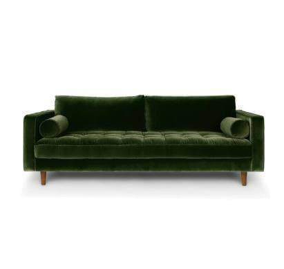 Ashla Green Velvet Fabric Sofa Singapore