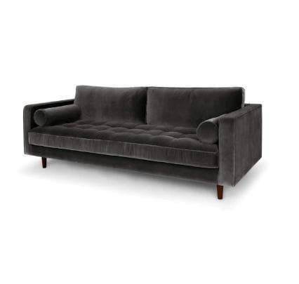 Ashla Grey Velvet Fabric Sofa Singapore