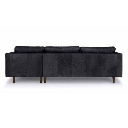 Ashla L-Shape Black Faux Leather Sofa Singapore