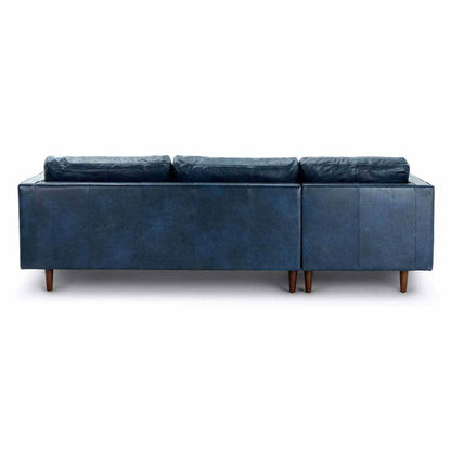 Ashla L-Shape Blue Faux Leather Sofa Singapore