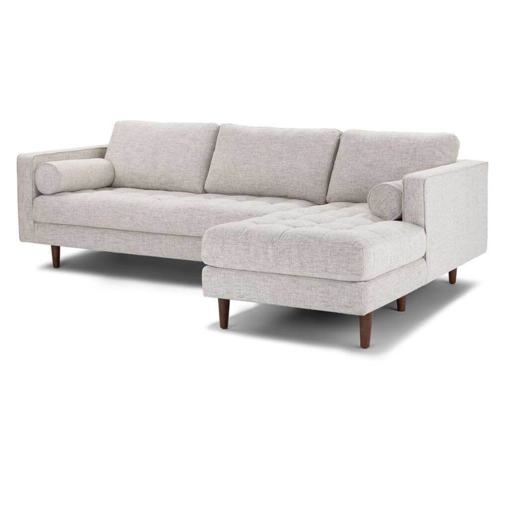 Ashla L-Shape Grey Fabric Sofa Singapore