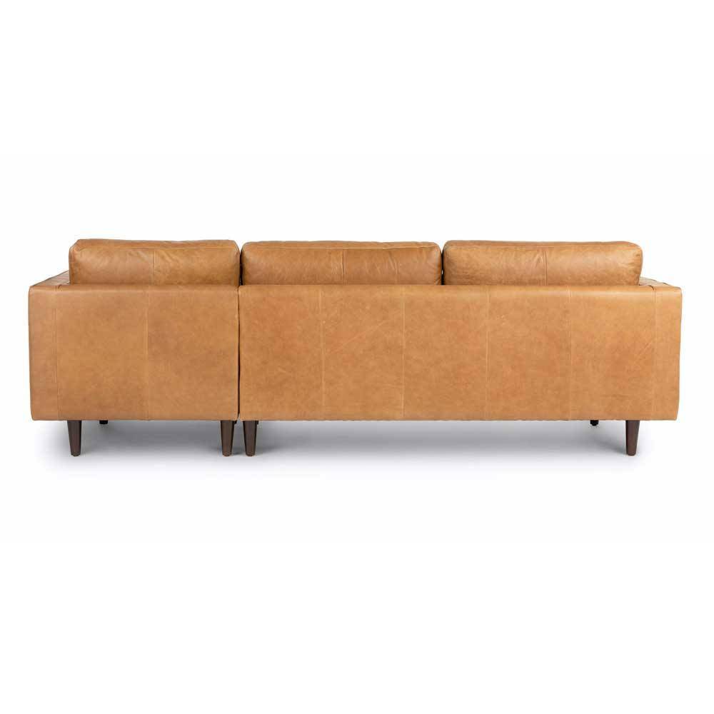 Ashla L-Shape Light Brown Faux Leather Sofa Singapore