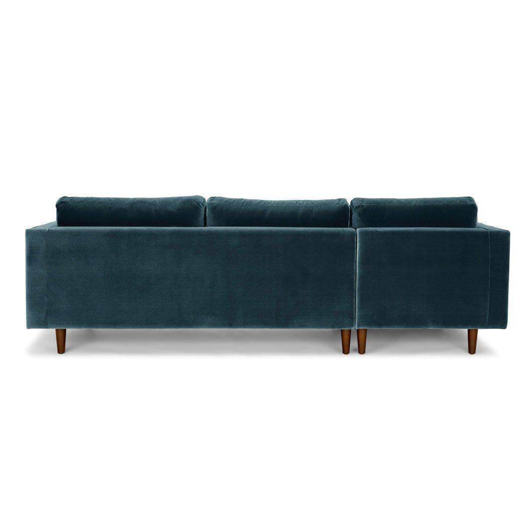 Ashla L-Shape Petrol Velvet Fabric Sofa Singapore