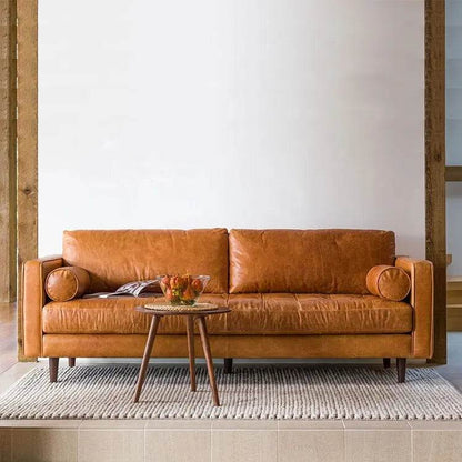 Ashla Light Brown Faux Leather Sofa Singapore