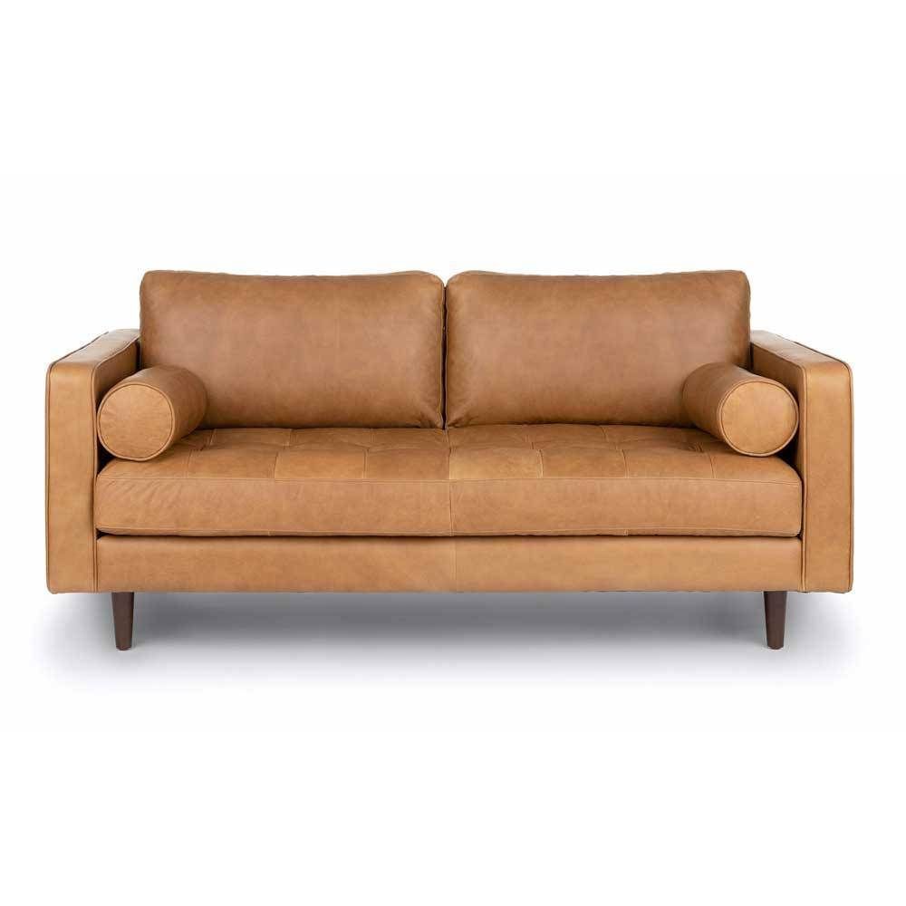 Ashla Light Brown Faux Leather Sofa Singapore