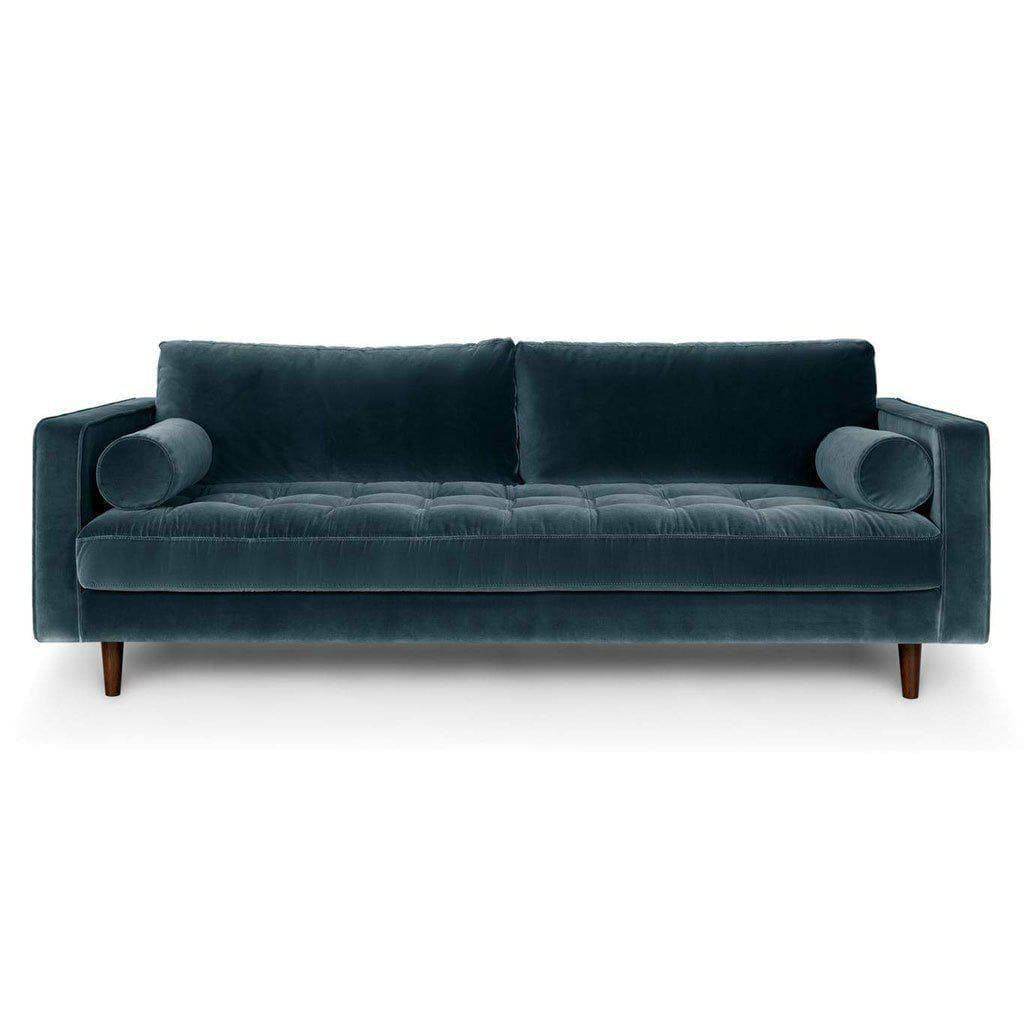 Ashla Petrol Velvet Fabric Sofa Singapore