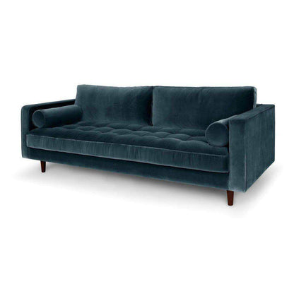 Ashla Petrol Velvet Fabric Sofa Singapore