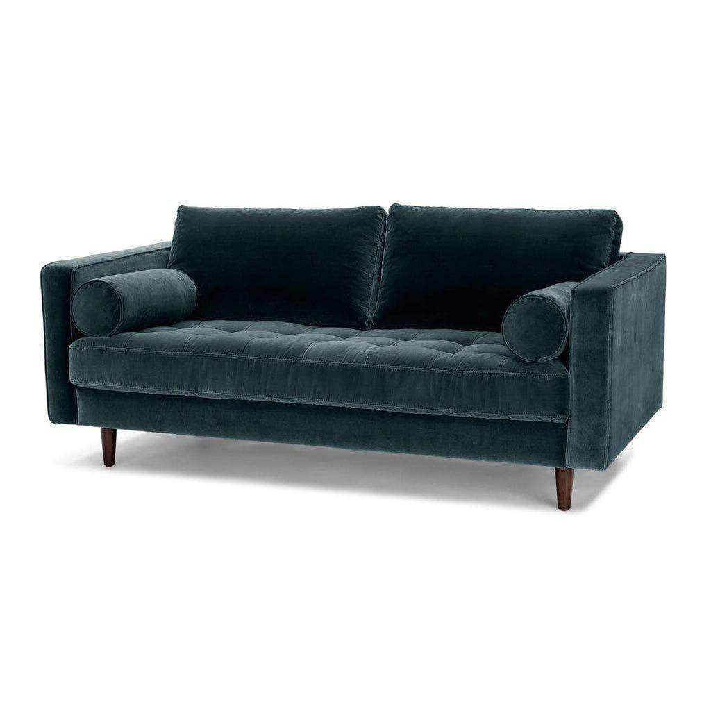 Ashla Petrol Velvet Fabric Sofa Singapore