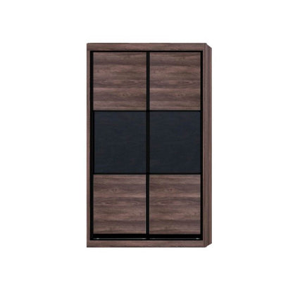 Audrey Modular Wardrobe (Dark Oak with Black Glass) Singapore