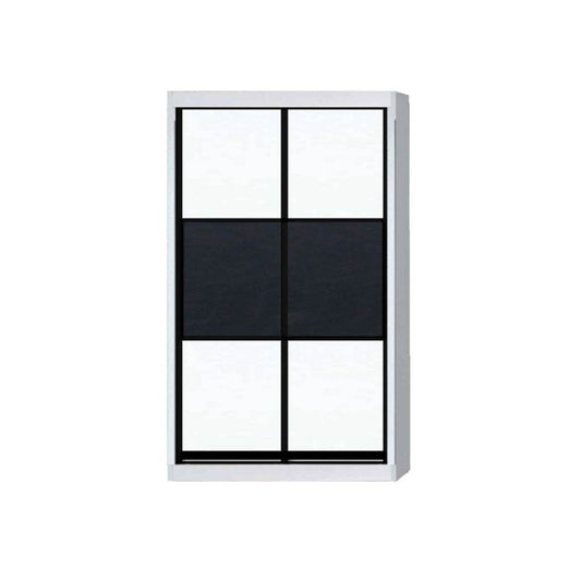 Audrey Modular Wardrobe (White with Black Glass) Singapore