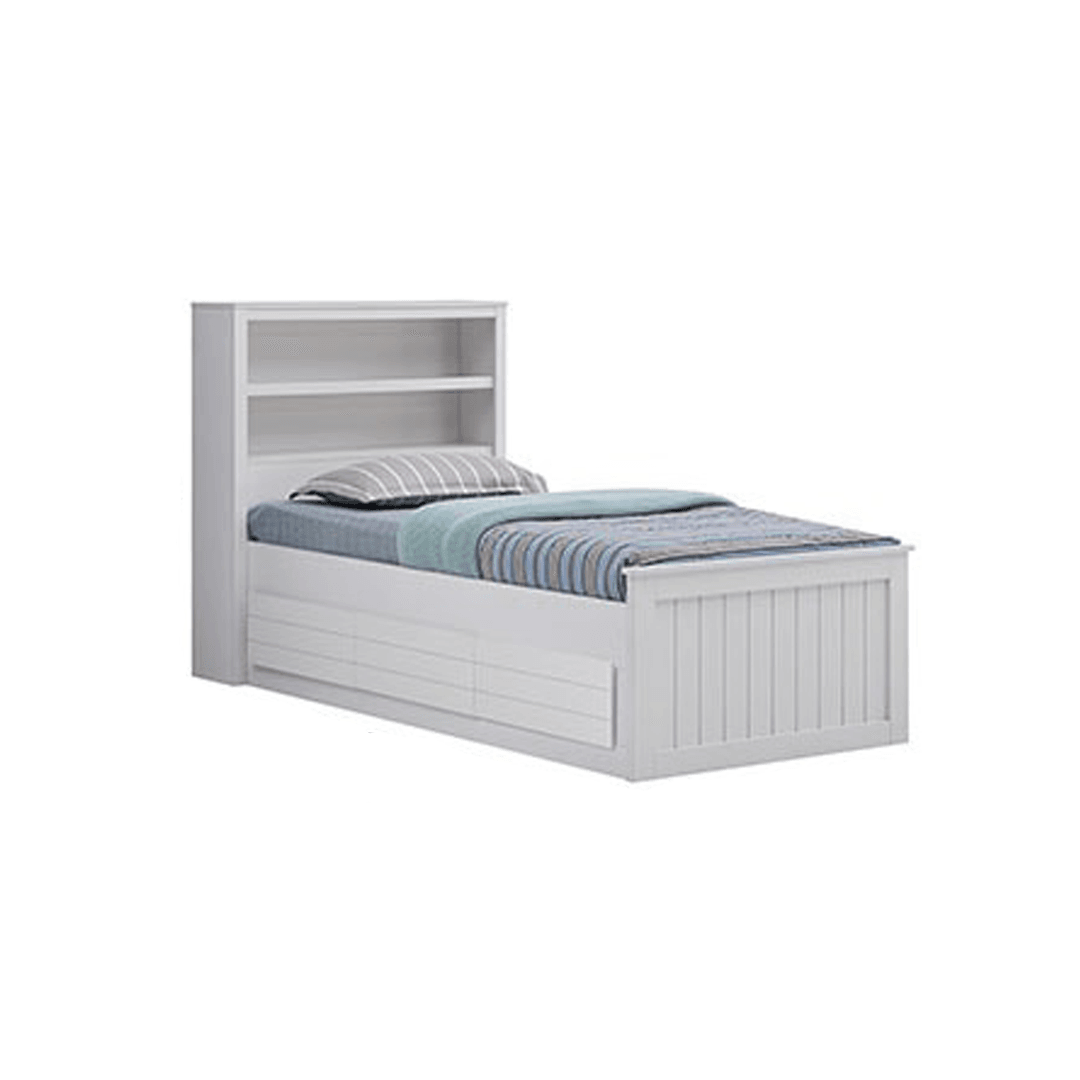 Avisa White Drawer Bed (Single Size) Singapore