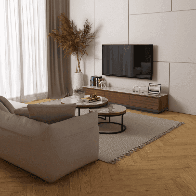 Azeriel Glossy Sintered Stone Tv Console Singapore