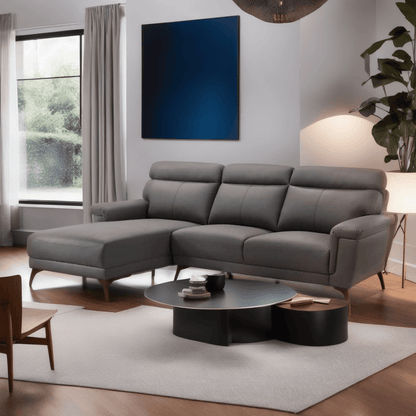 Bianca Genuine Leather L-Shaped Sofa Singapore