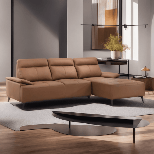 Bondi Genuine Leather L-Shaped Sofa Singapore