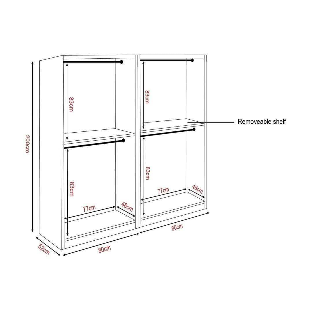 Borese 4 Open Door Wardrobe Singapore