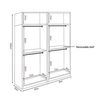 Borese 4 Open Door Wardrobe with Top Singapore