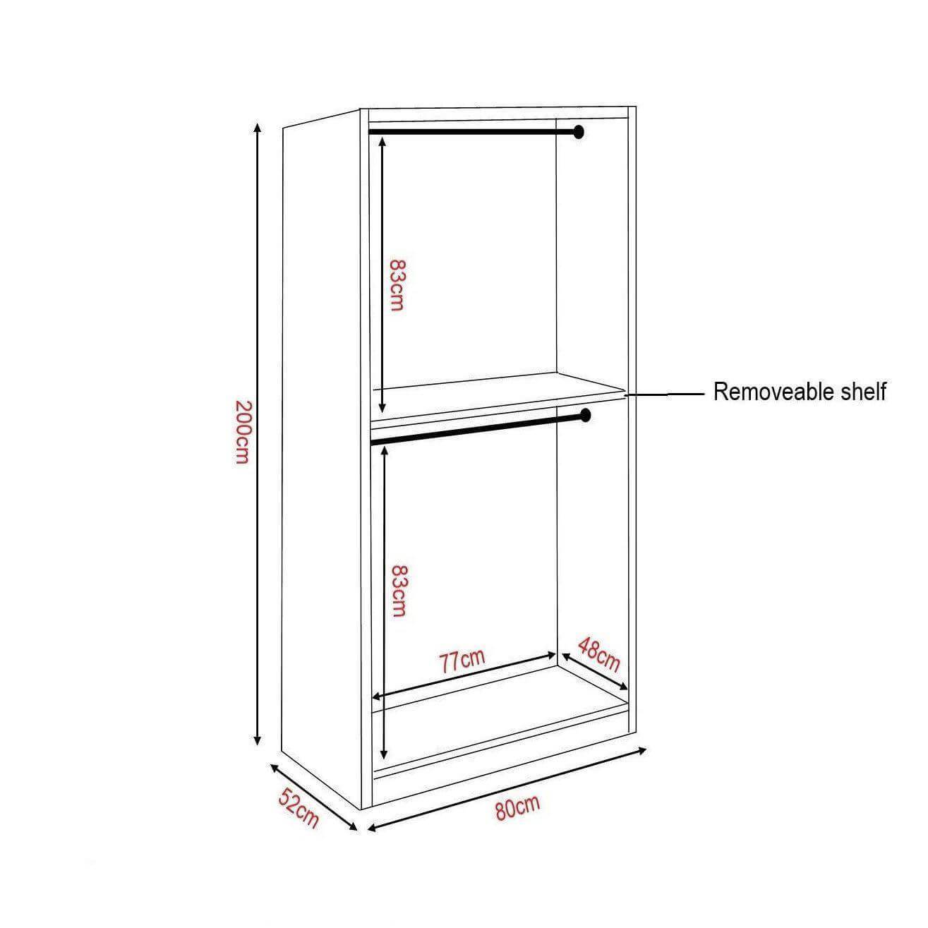 Borese Glass Open Door Wardrobe Singapore