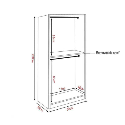 Borese Glass Open Door Wardrobe Singapore