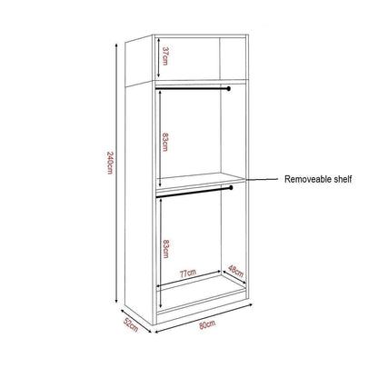 Borese Glass Open Door Wardrobe with Top Singapore