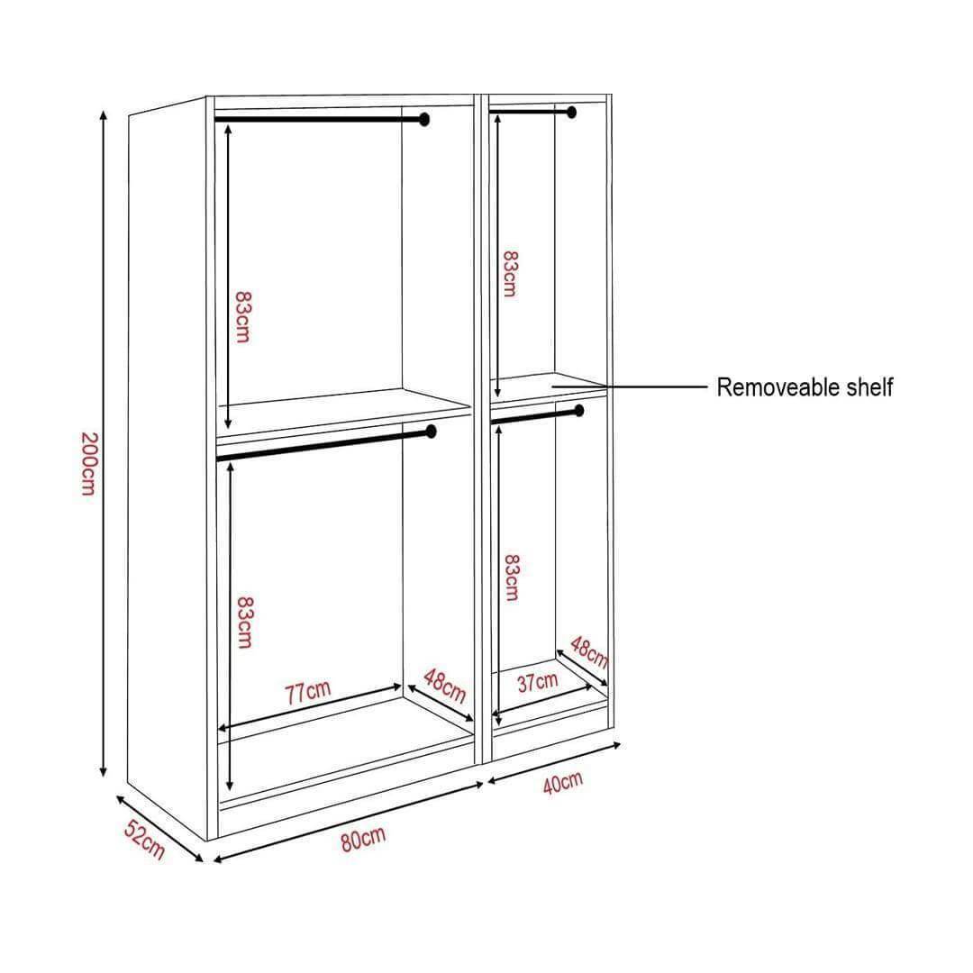 Borese II 3 Open Door Wardrobe Singapore