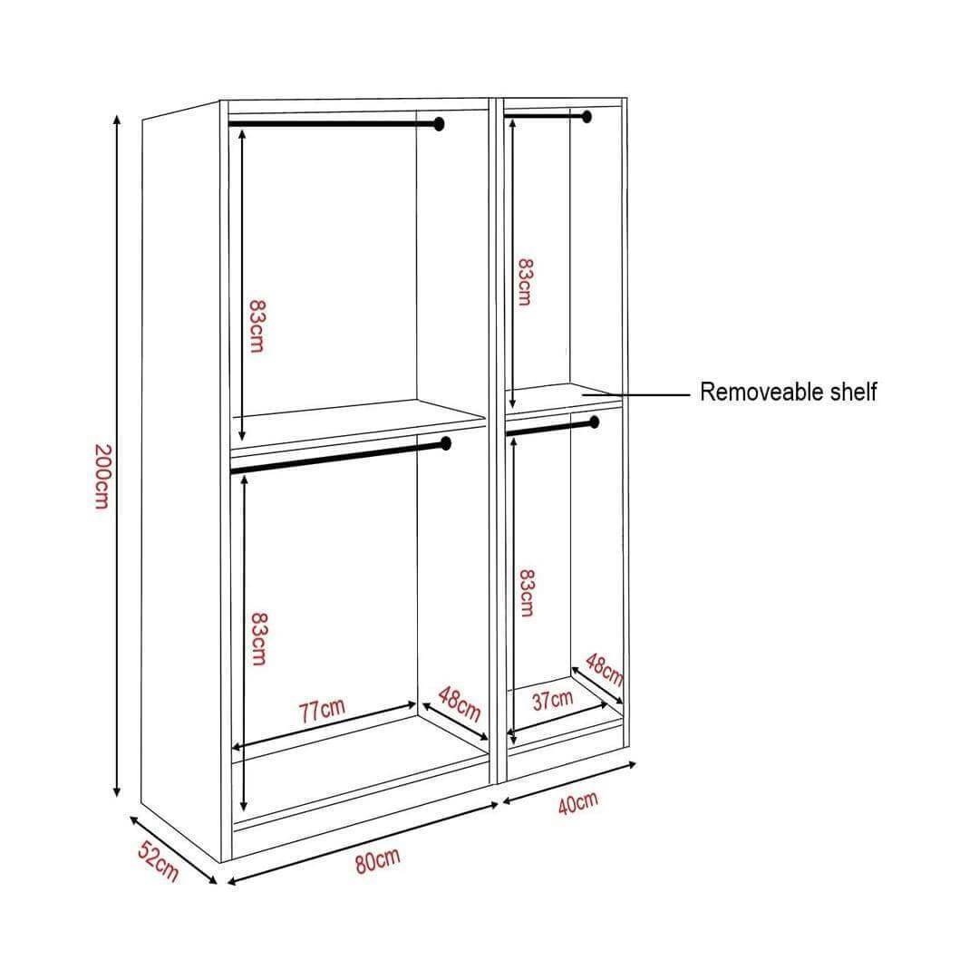 Borese Mirror 3 Open Door Wardrobe Singapore