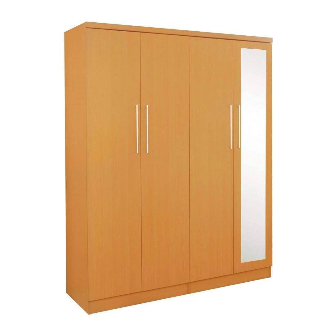 Borese Mirror 4 Open Door Wardrobe Singapore