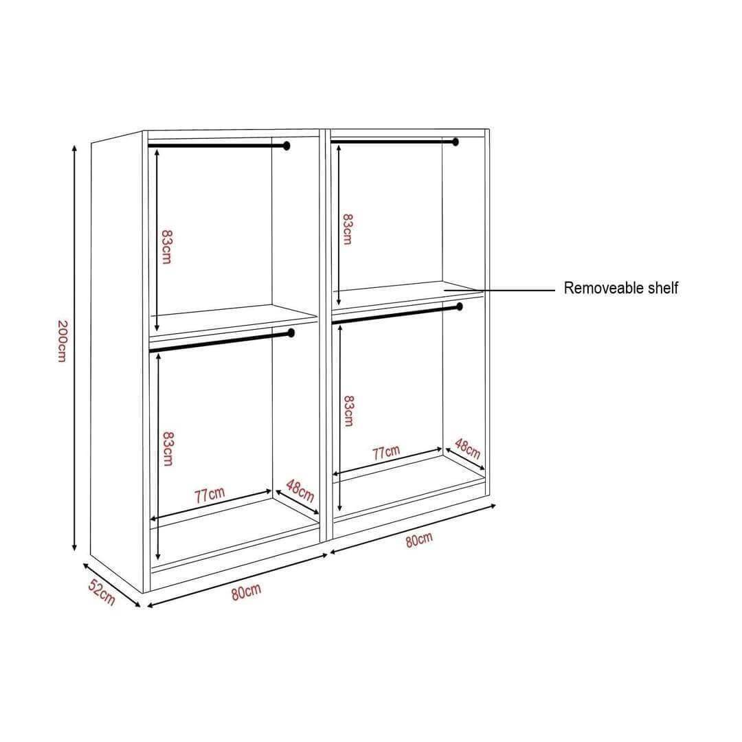 Borese Mirror 4 Open Door Wardrobe Singapore