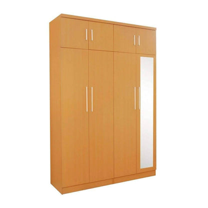 Borese Mirror 4 Open Door Wardrobe with Top Singapore