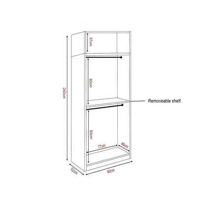 Borese Mirror Open Door Wardrobe with Top Singapore