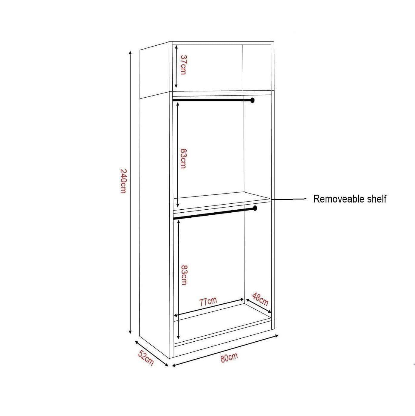 Borese Open Door Wardrobe With Top Singapore