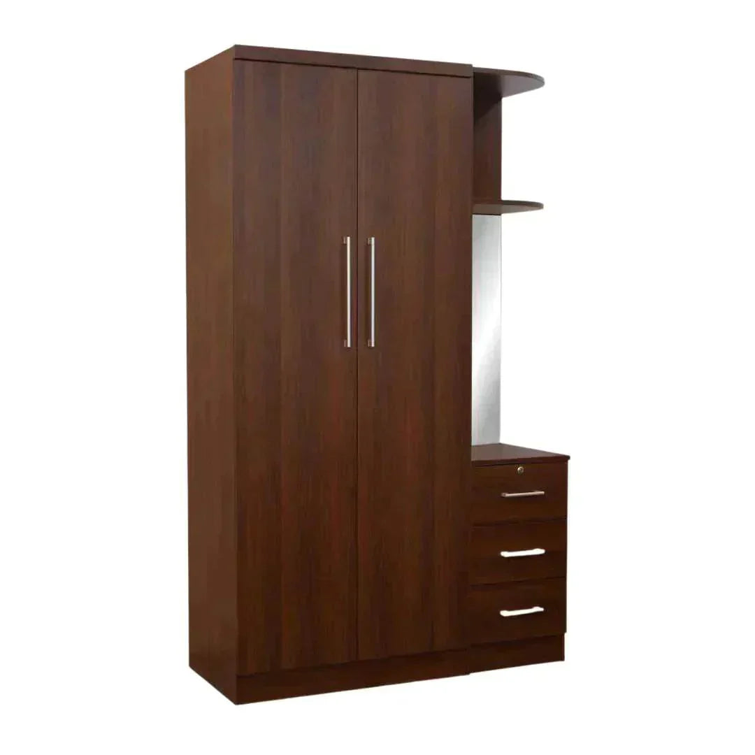 Brastow Mirror 2 Open Door Wardrobe with Drawer Singapore