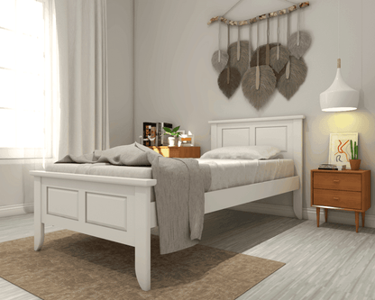 Carleton White Wooden Bed Singapore