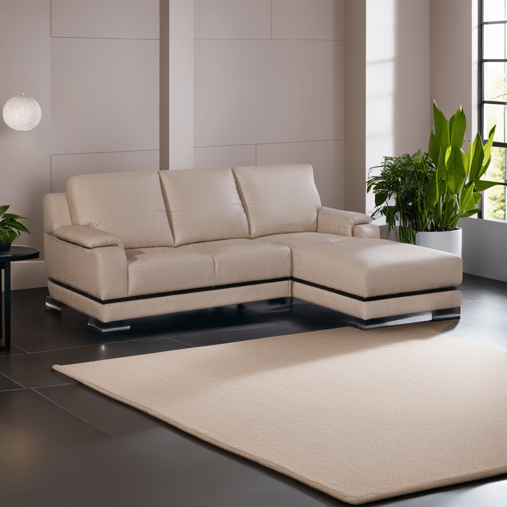 Carnation L-Shaped Faux Leather Sofa Singapore