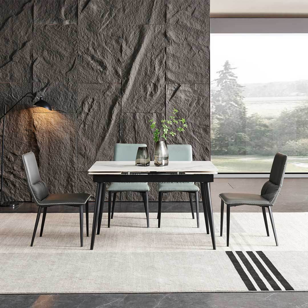 Catharina Glossy Sintered Stone Extendable Dining Table (120cm/140cm/160cm) Singapore