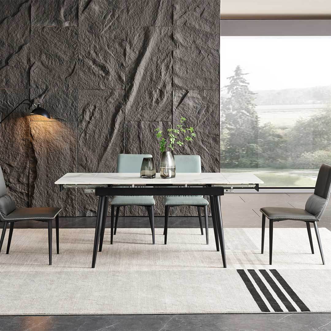 Catharina Glossy Sintered Stone Extendable Dining Table (120cm/140cm/160cm) Singapore